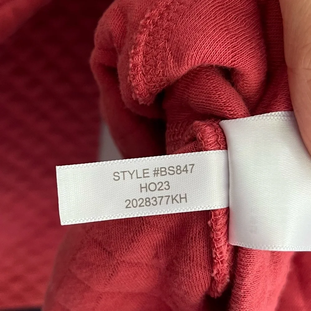 J. Crew Red Zip Up Quilted Sweatshirt size Medium